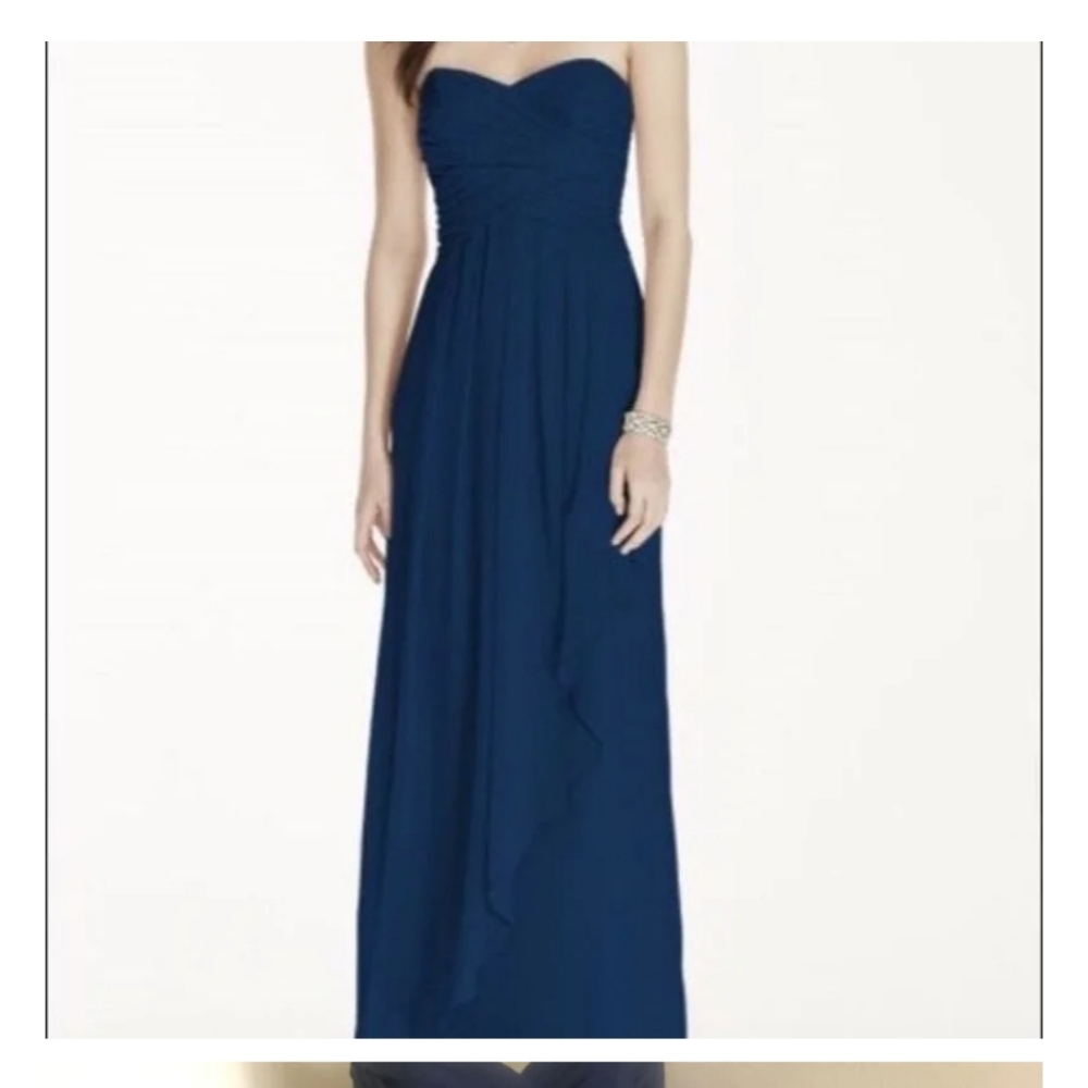 David's Bridal Strapless Bridesmaids Gown
